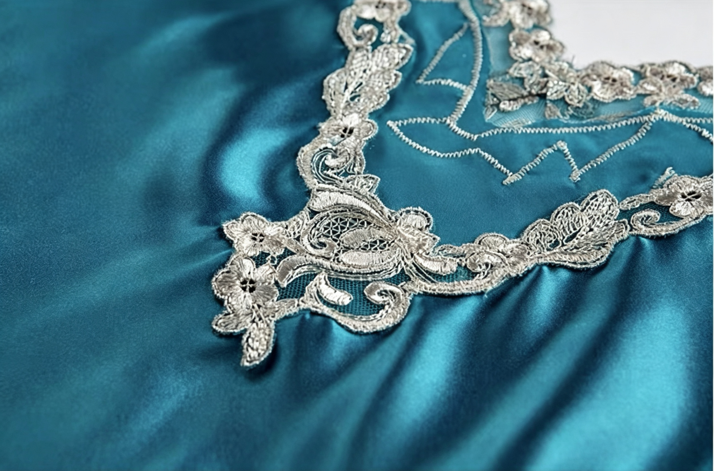 Hand Embroidered Lace Slip Dress - Image 2