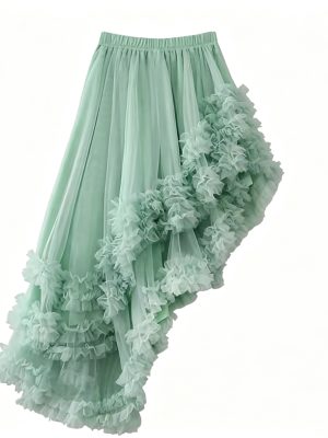 Tulle Irregular Tiered Tutu Skirt