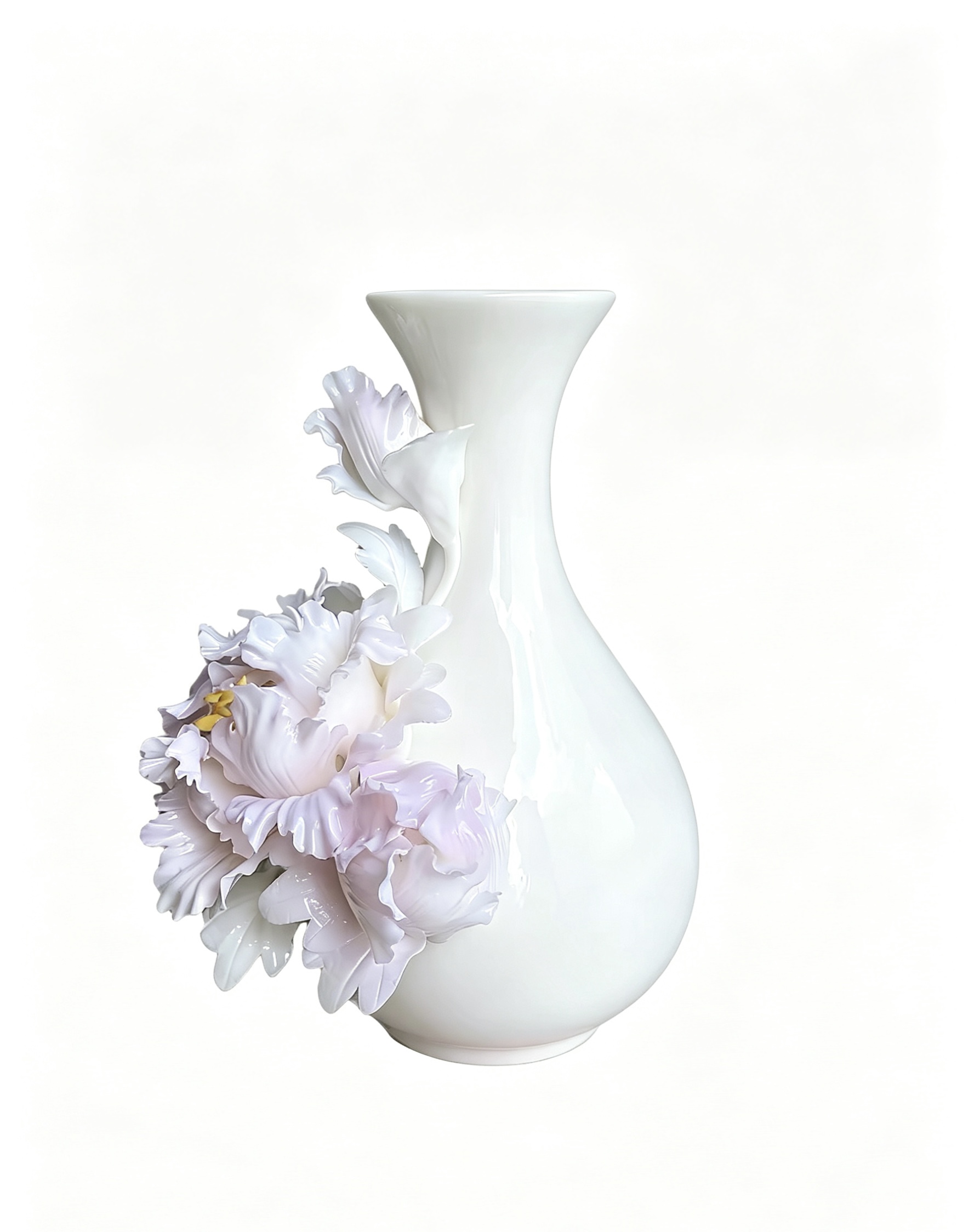 Intangible Cultural Heritage Hand Pinched Peony Ceramic Vase - Image 3