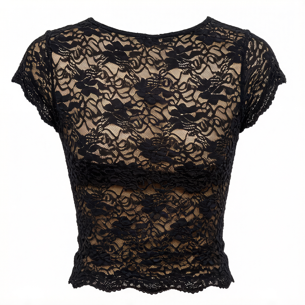 Lace Fitted Waist Top with Frog Buttons - Image 2