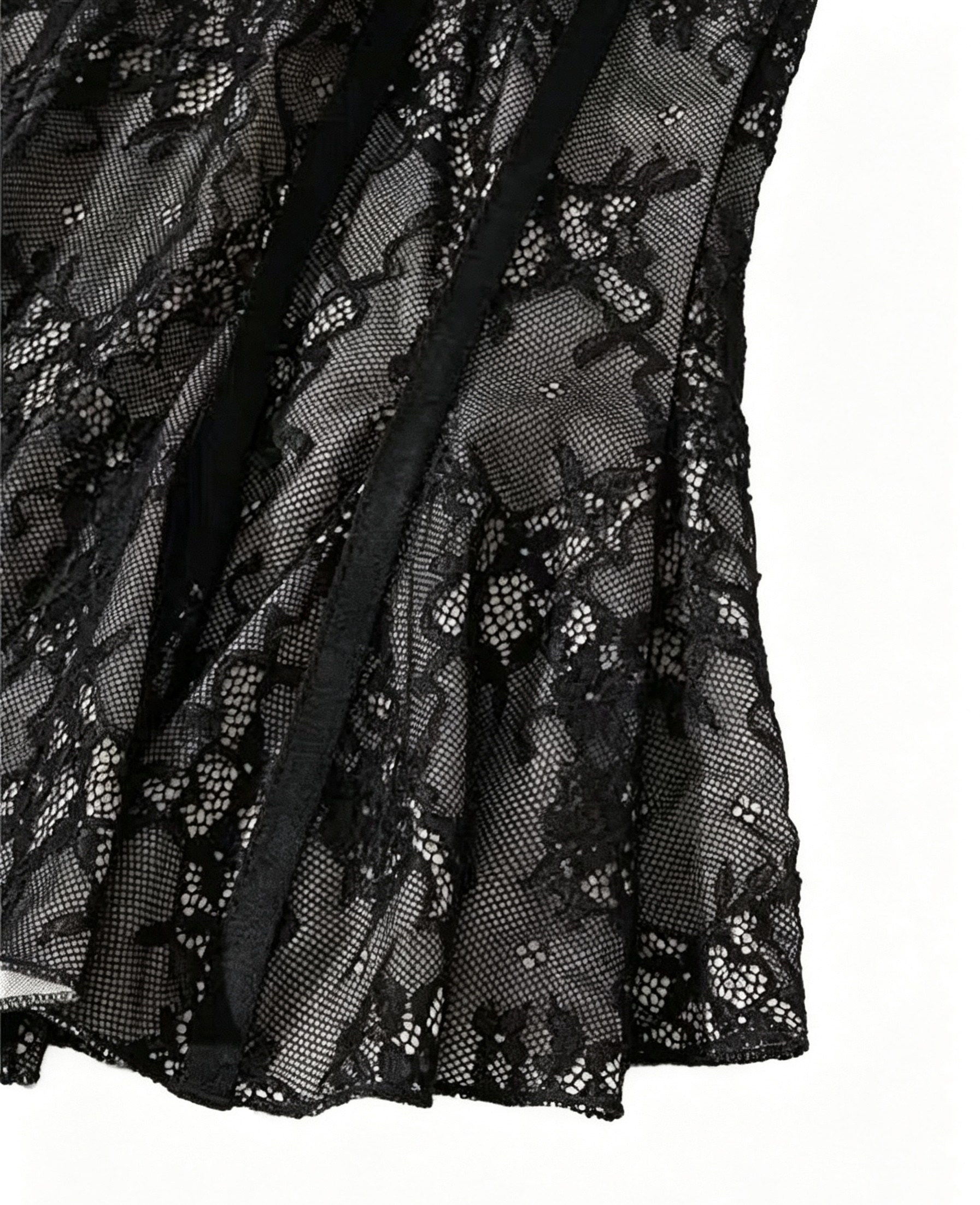 Black Lace Long Slip Dress with Boning - Image 4