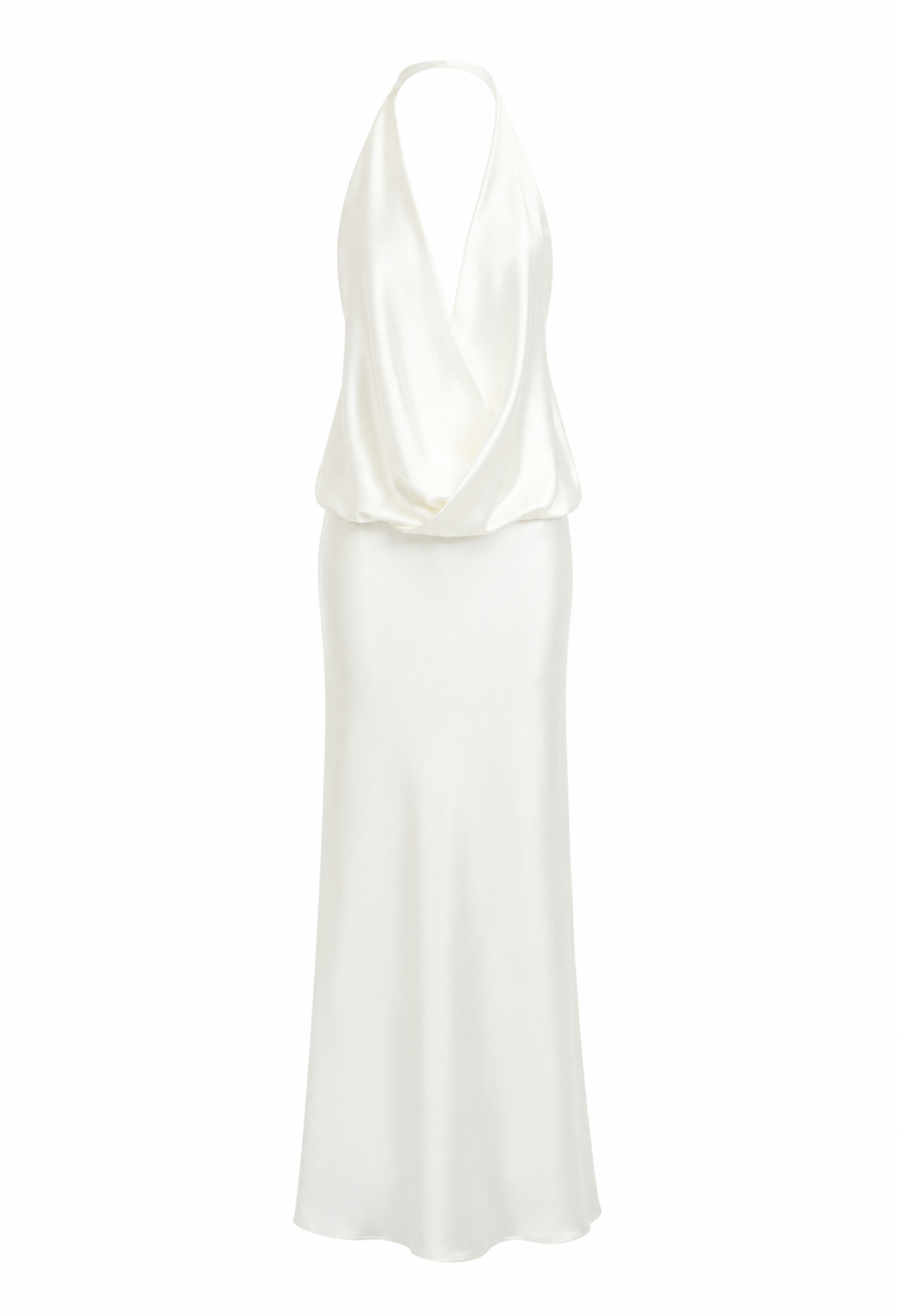 Satin Halterneck Maxi Dress