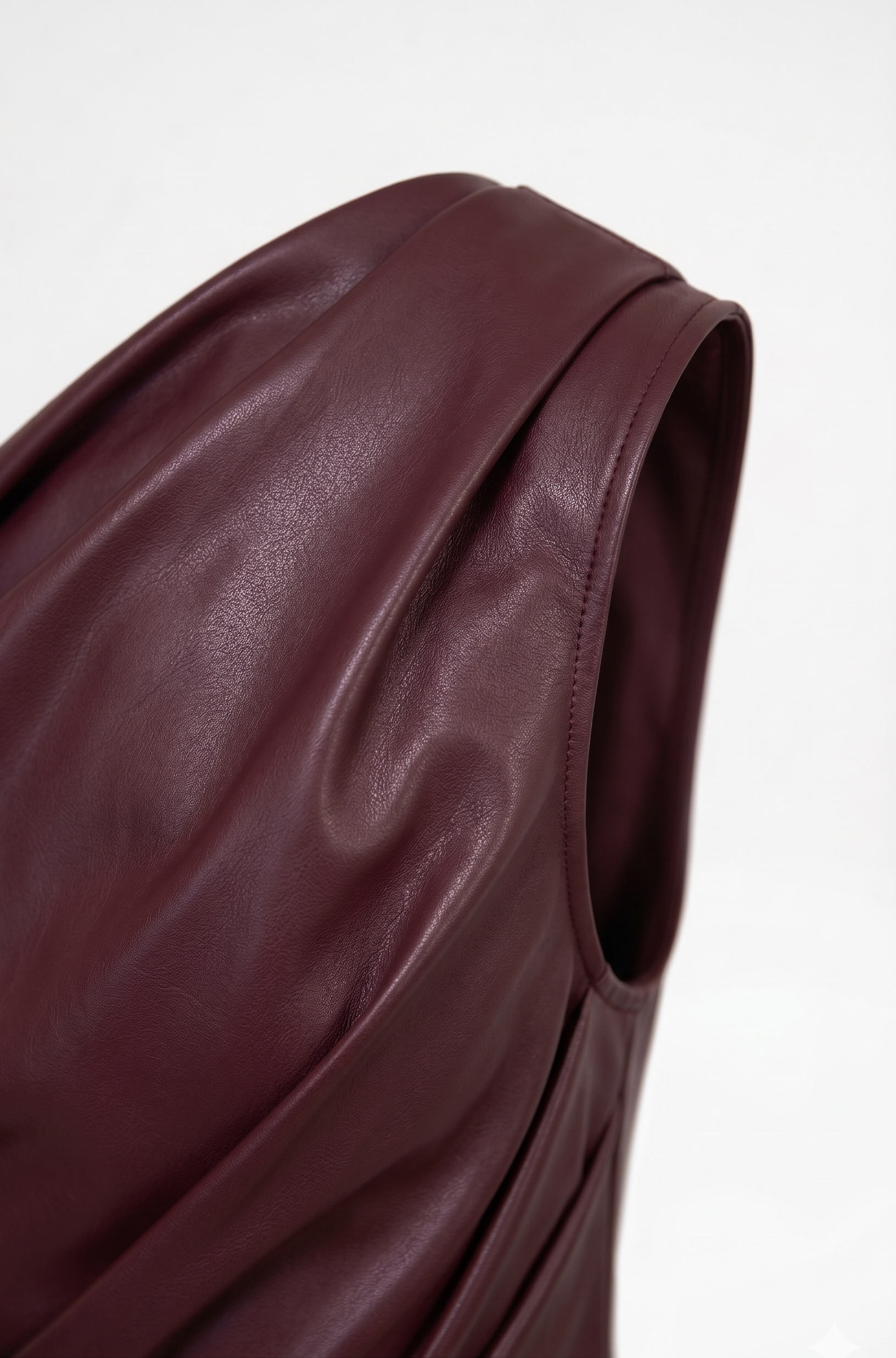 One-Shoulder Faux Leather Dress - Image 4
