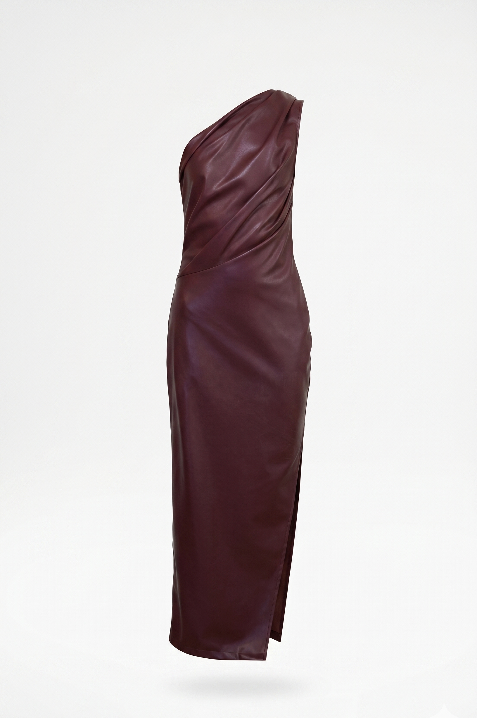 One-Shoulder Faux Leather Dress