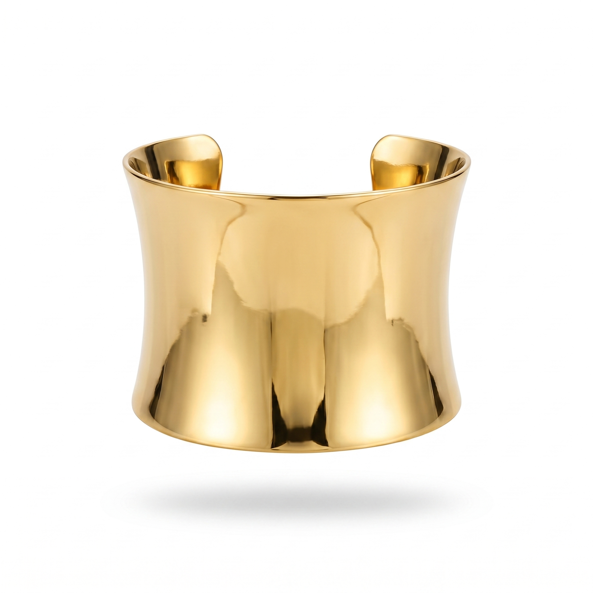 Wide Curved Polished Cuff Bracelet - Image 3