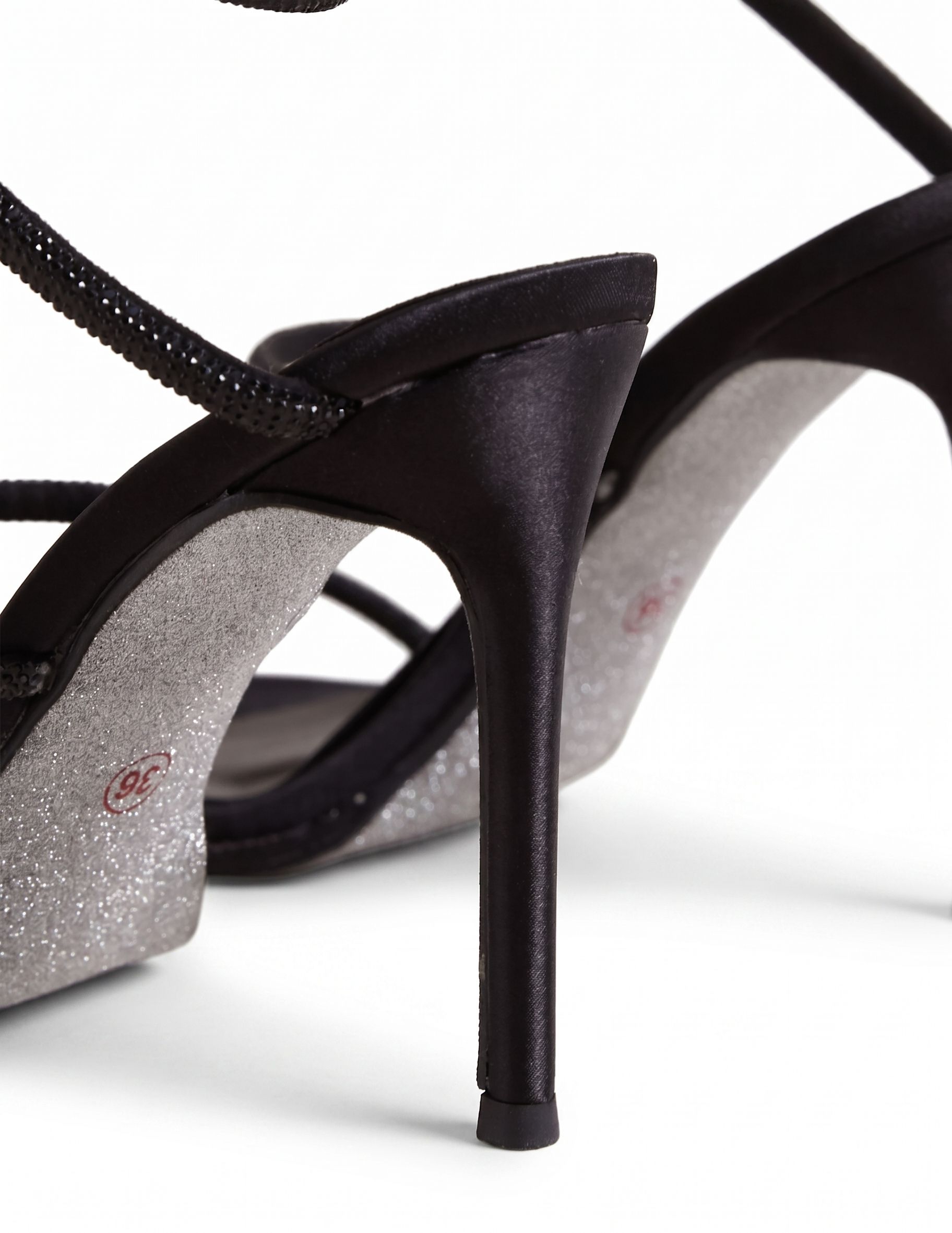 Snake-shaped Wrapped High Heel Sandals with Rhinestones - Image 6