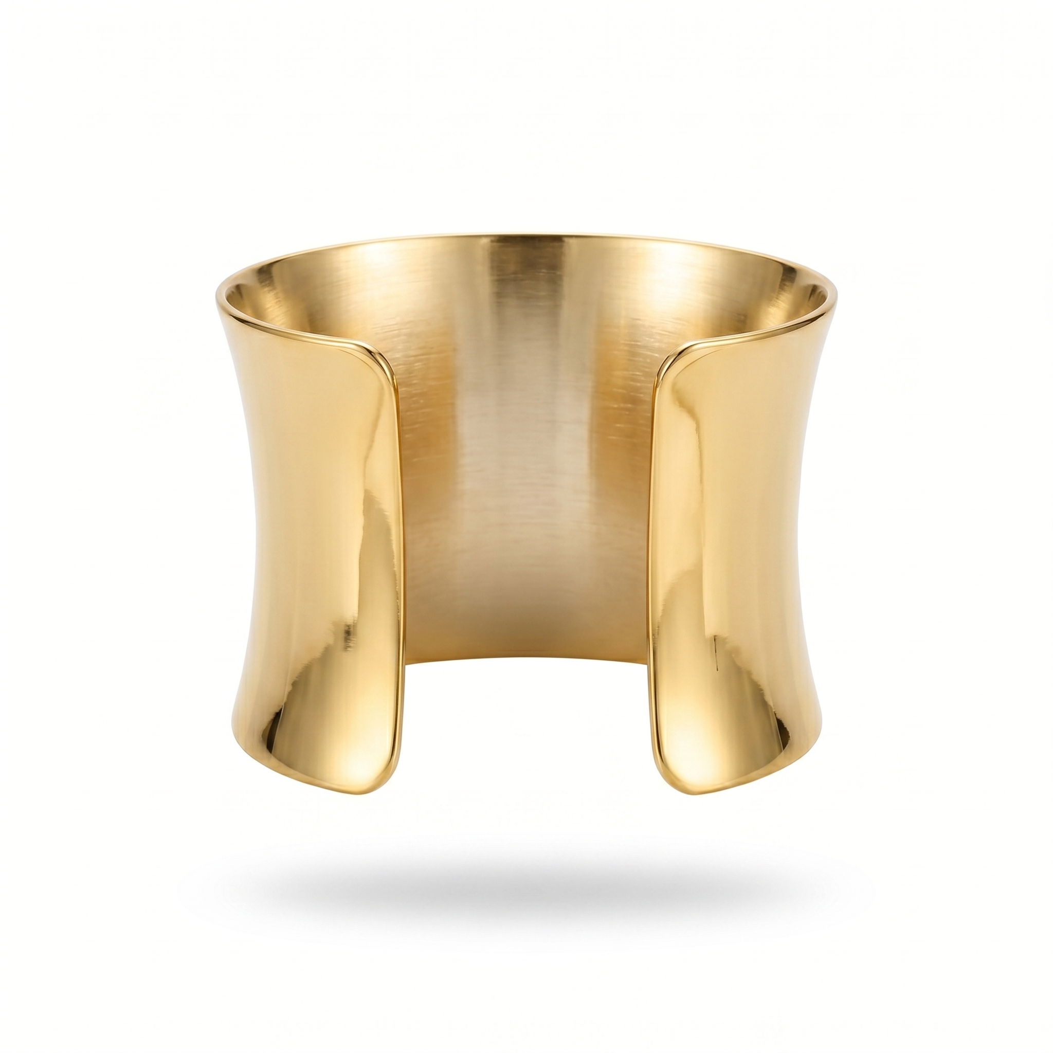 Wide Curved Polished Cuff Bracelet - Image 4