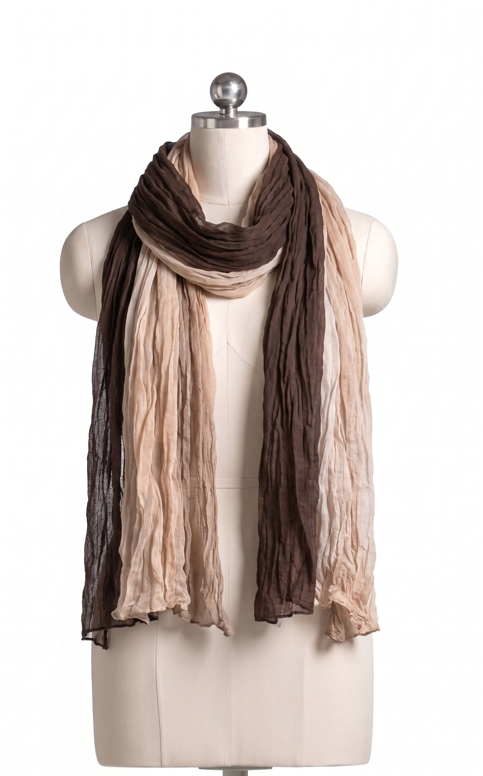 Linen Crinkled Gradient Silk Scarf - Image 3