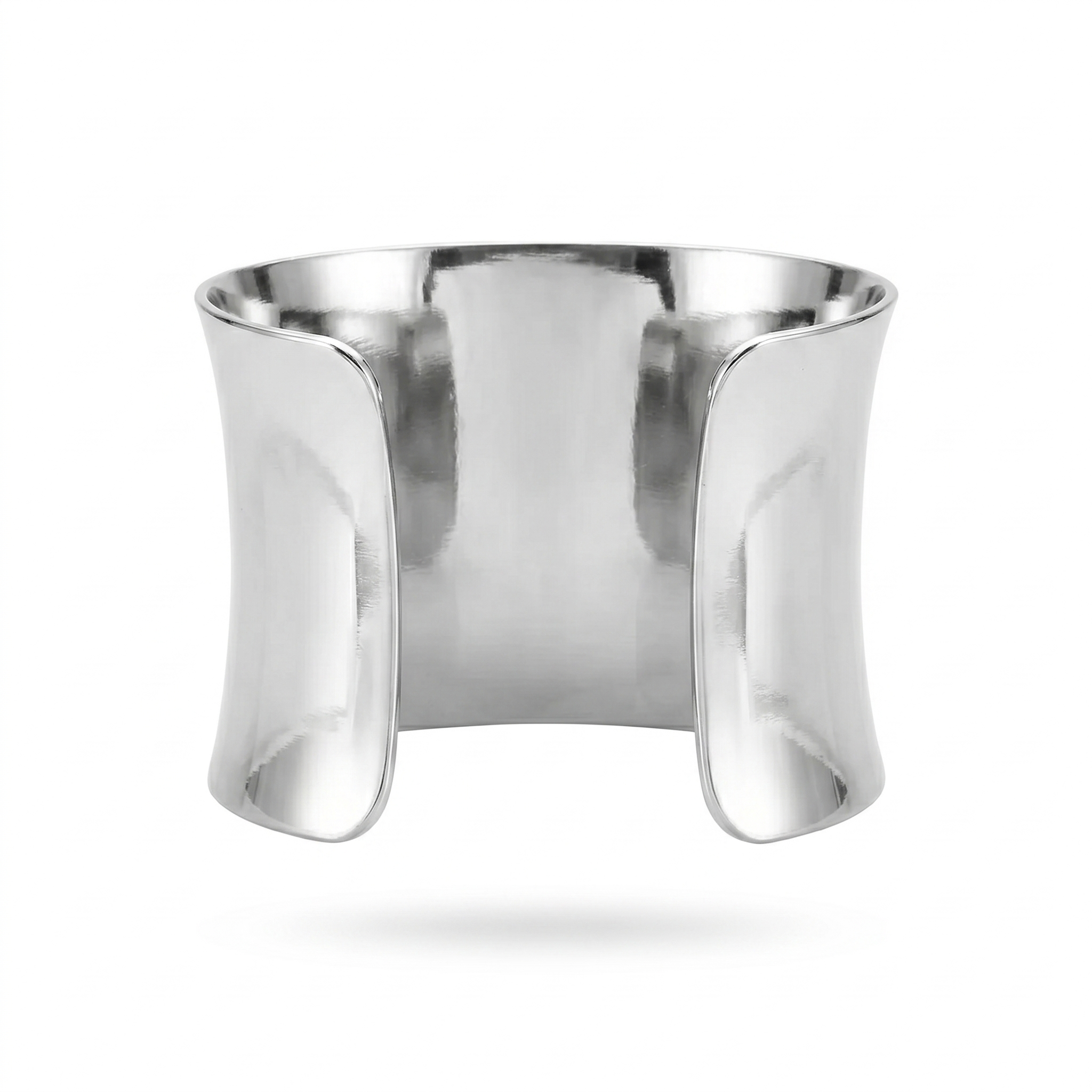 Wide Curved Polished Cuff Bracelet - Image 2