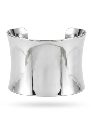 Wide Curved Polished Cuff Bracelet