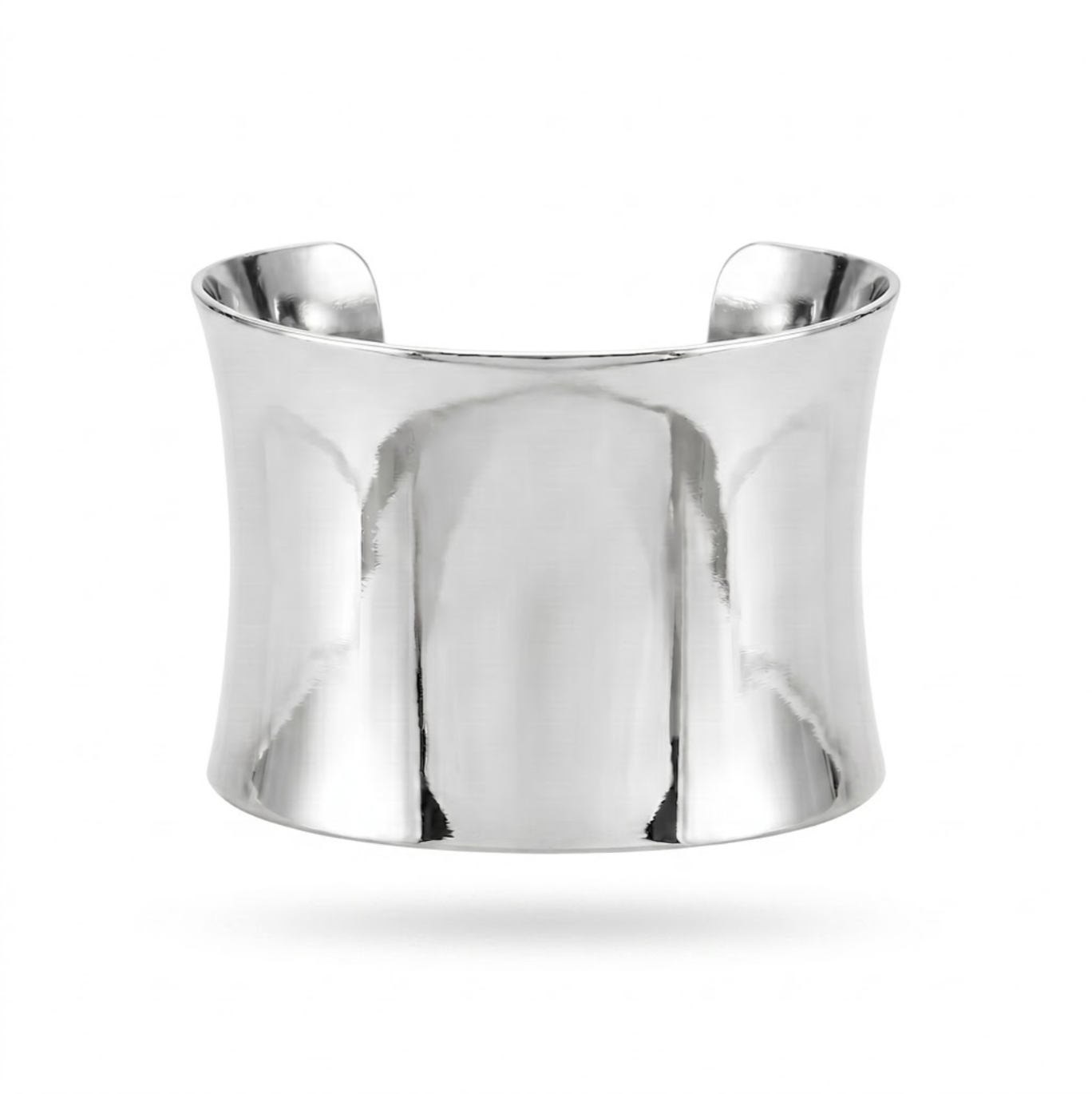 Wide Curved Polished Cuff Bracelet