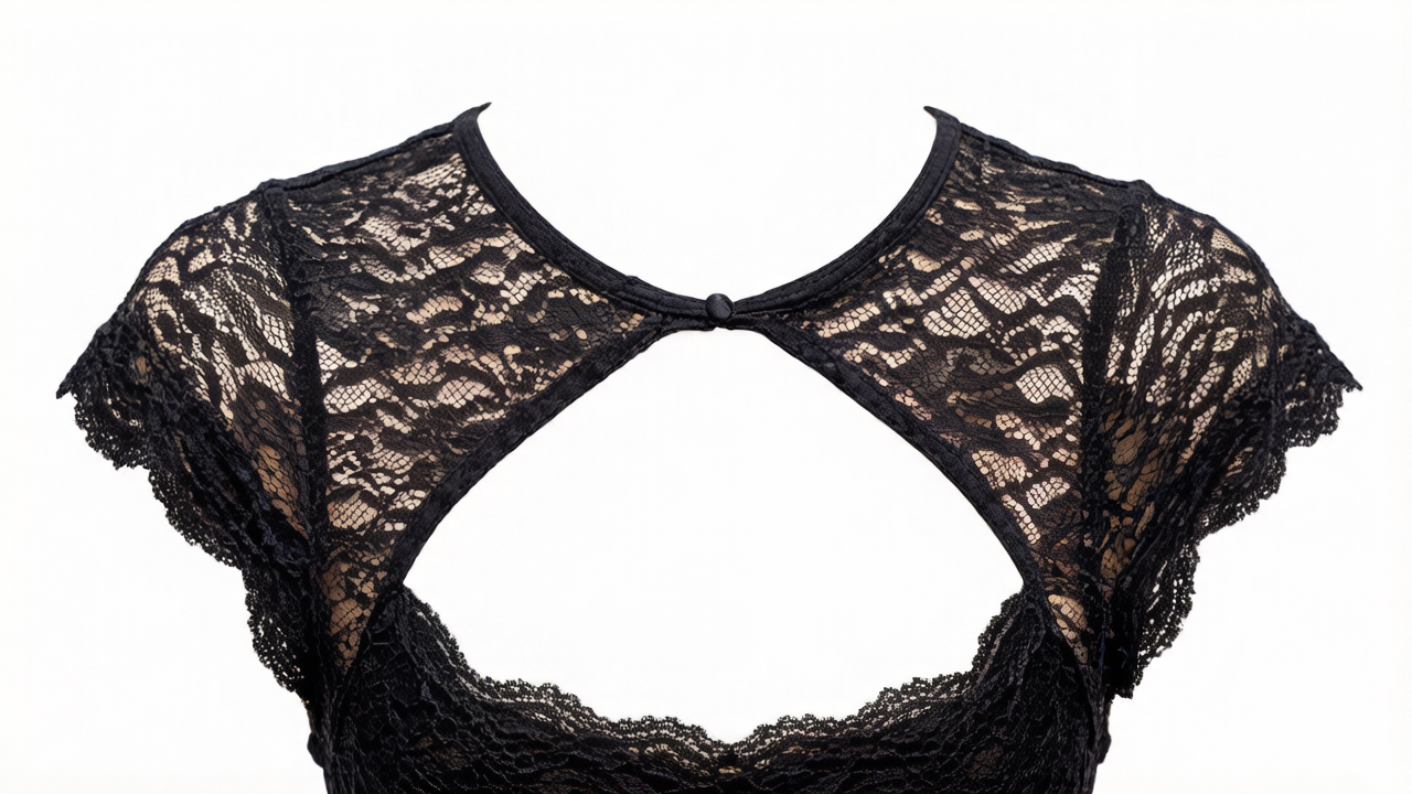 Lace Fitted Waist Top with Frog Buttons - Image 3