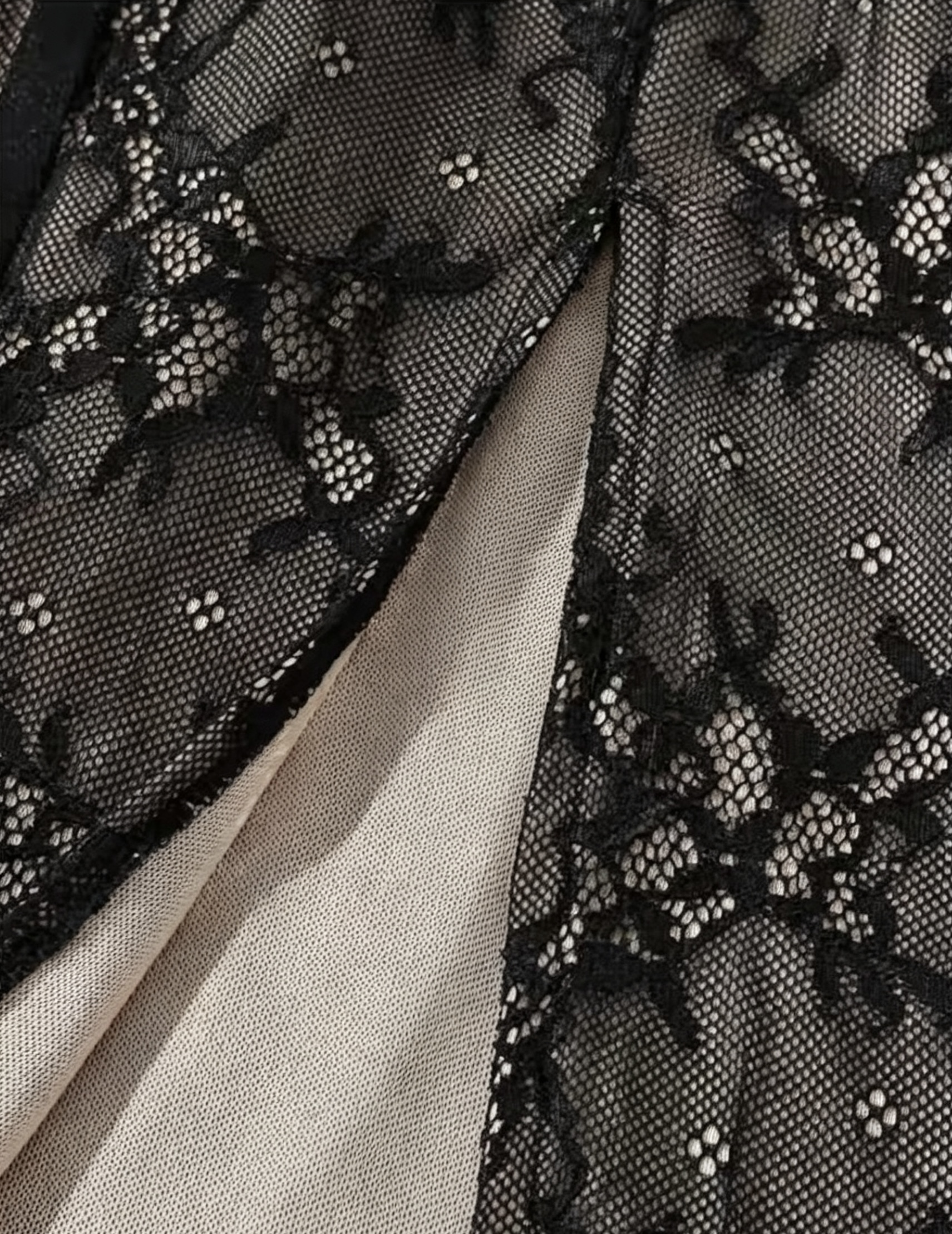Black Lace Long Slip Dress with Boning - Image 3