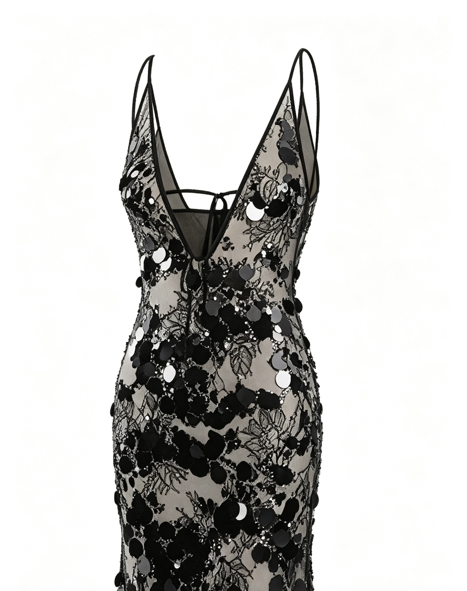 Deep V Sequin Dress - Image 3