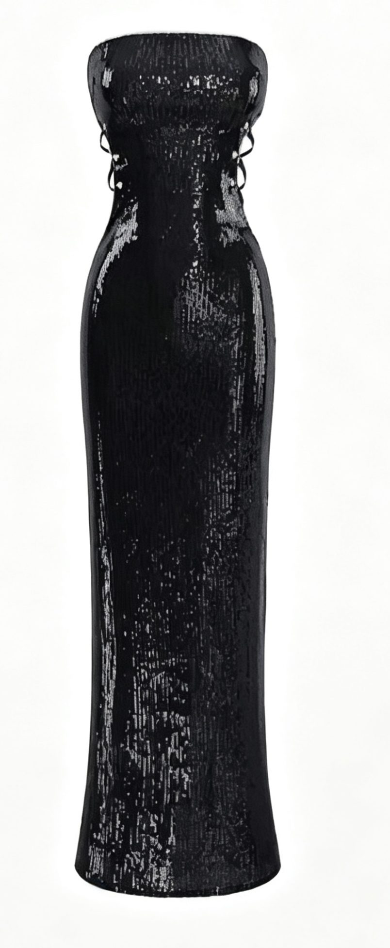 Slim Fit Strapless Bodycon Maxi Sequin Dress