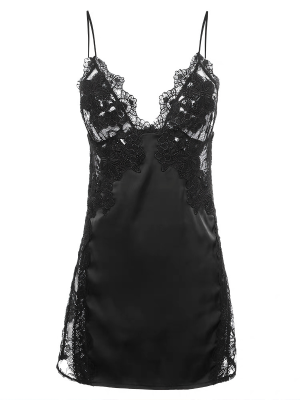 Lace Mesh Slip Dress