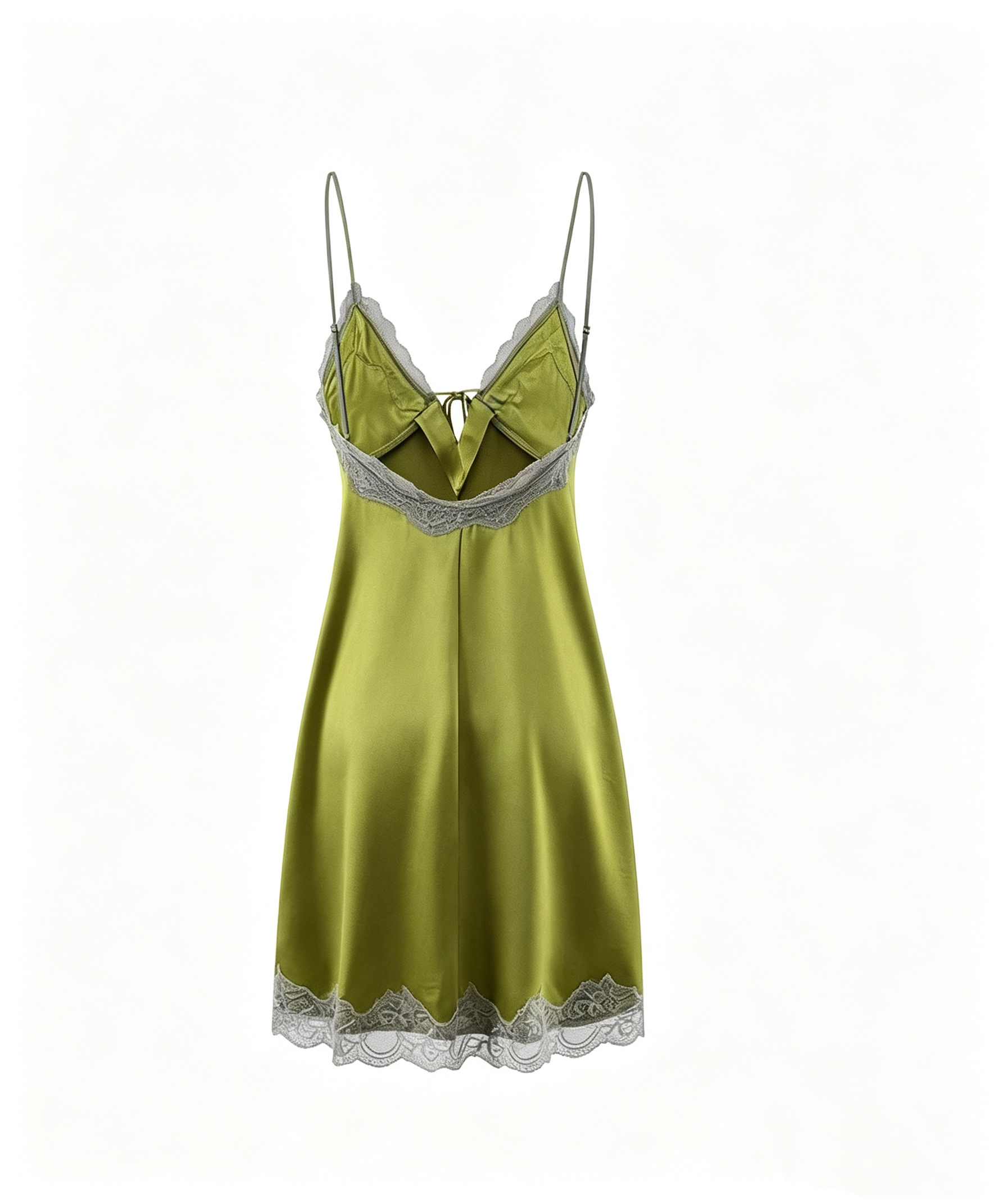 Deep V-neck Lace Spliced Cami Dress - Image 2