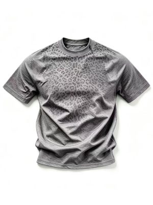 Men's Stretch Quick-Dry T-Shirt with Water-Reveal Leopard Print