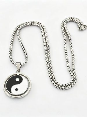 Rotatable Taiji Bagua Pendant Necklace