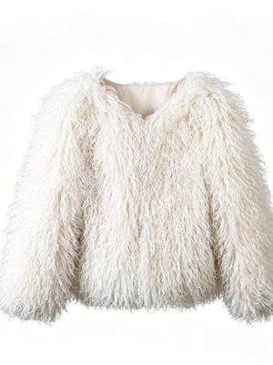 Faux Sheepskin Fur Coat