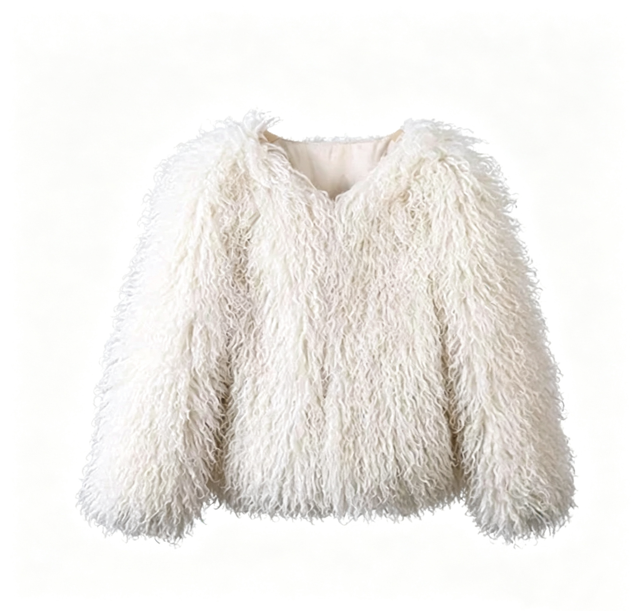 Faux Sheepskin Fur Coat