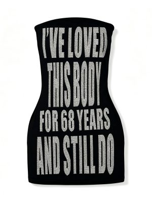 Y2K Letter Rhinestone Tube Dress